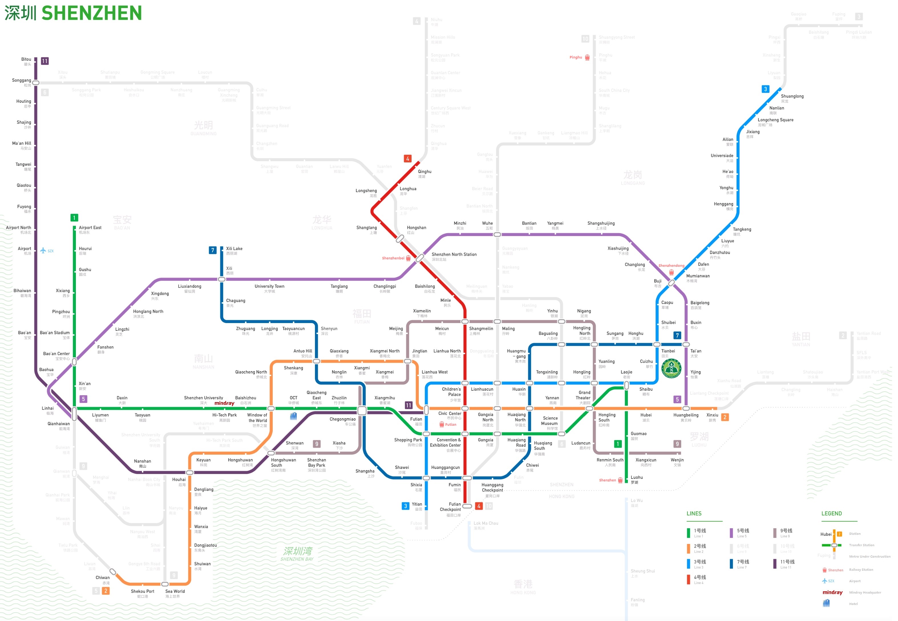 Карта метро шеньжене